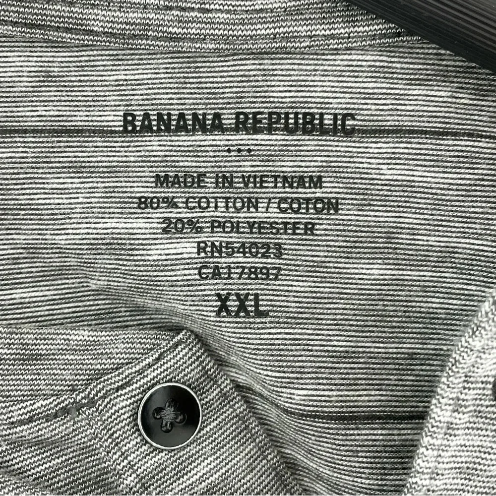 Banana Republic Gray Henley Short Sleeve Shirt Men's XXL 8251/7 b
